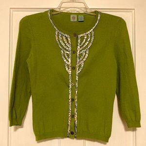 Green Button-Up Women's Sweater